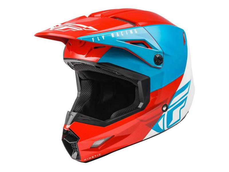 Кроссовый шлем FLY RACING Kinetic Straight Edge красно-бело-синий