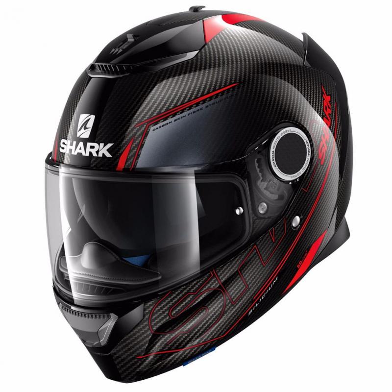 Шлем Shark  Spartan Carbon 1.2 Silicium черный-красный