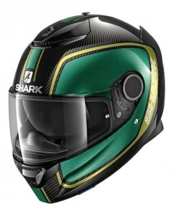 Шлем Shark  Spartan Carbon 1.2 Priona черный-зеленый