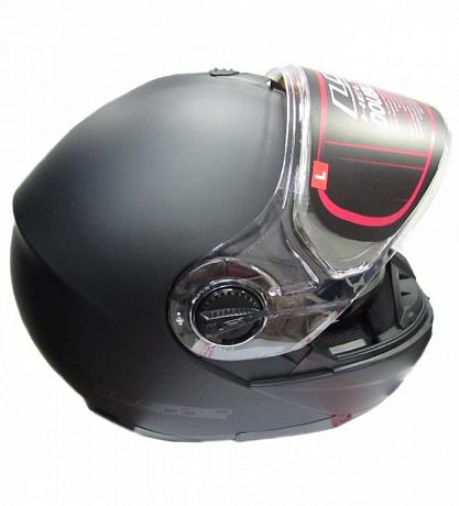 Снегоходный шлем модуляр с электростеклом LS2 FF325 STROBE черный мат. S