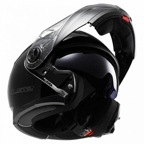 Снегоходный шлем модуляр с электростеклом LS2 FF325 STROBE черный мат. S
