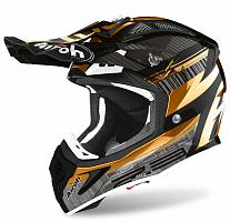 Кроссовый шлем Airoh Aviator 2.3 Novak Chrome Gold