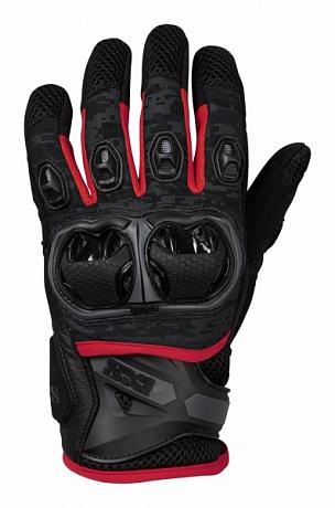 Перчатки кожаные Tour LT Gloves Montevideo Air IXS Черно-серо-красный S