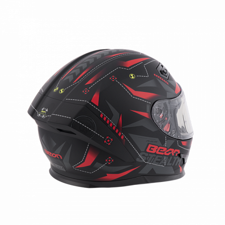 Шлем Beon B-503 matt black/red XS