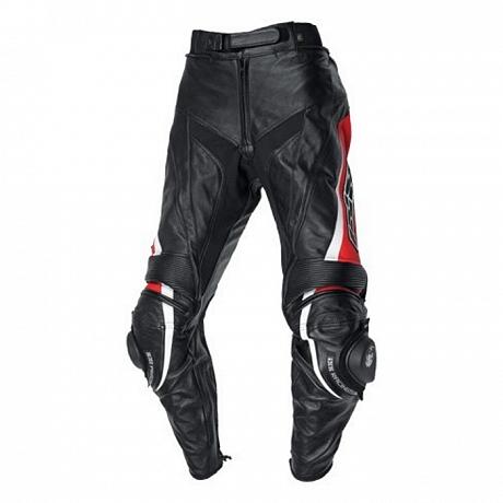 Кожаные мотоциклетные штаны IXS Robin 2, черно-белый/красный 98 (48)