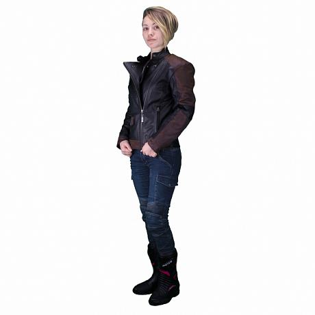 Кожаная женская куртка Moteq Teacher Wax Черно/коричневый 2XS