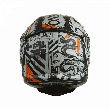 Кроссовый шлем Oneal 3Series Scarz, серый/оранжевый S