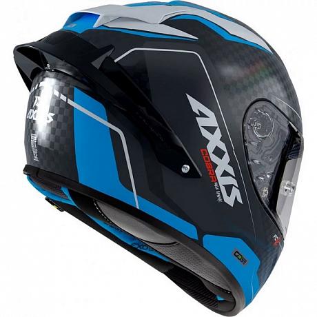 Шлем интеграл AXXIS FF104C Cobra Rage карбоновый синий S