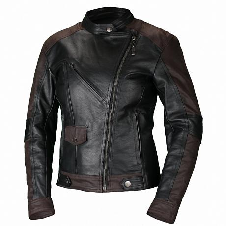 Кожаная женская куртка Moteq Teacher Wax Черно/коричневый 2XS