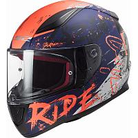 Шлем интеграл LS2 FF353 Rapid Naughty, сине-оранжевый матовый
